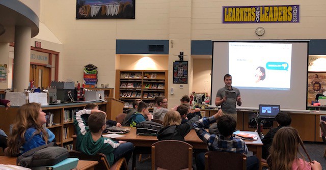 Teen Safety Matters course presented to a classroom of middle school students