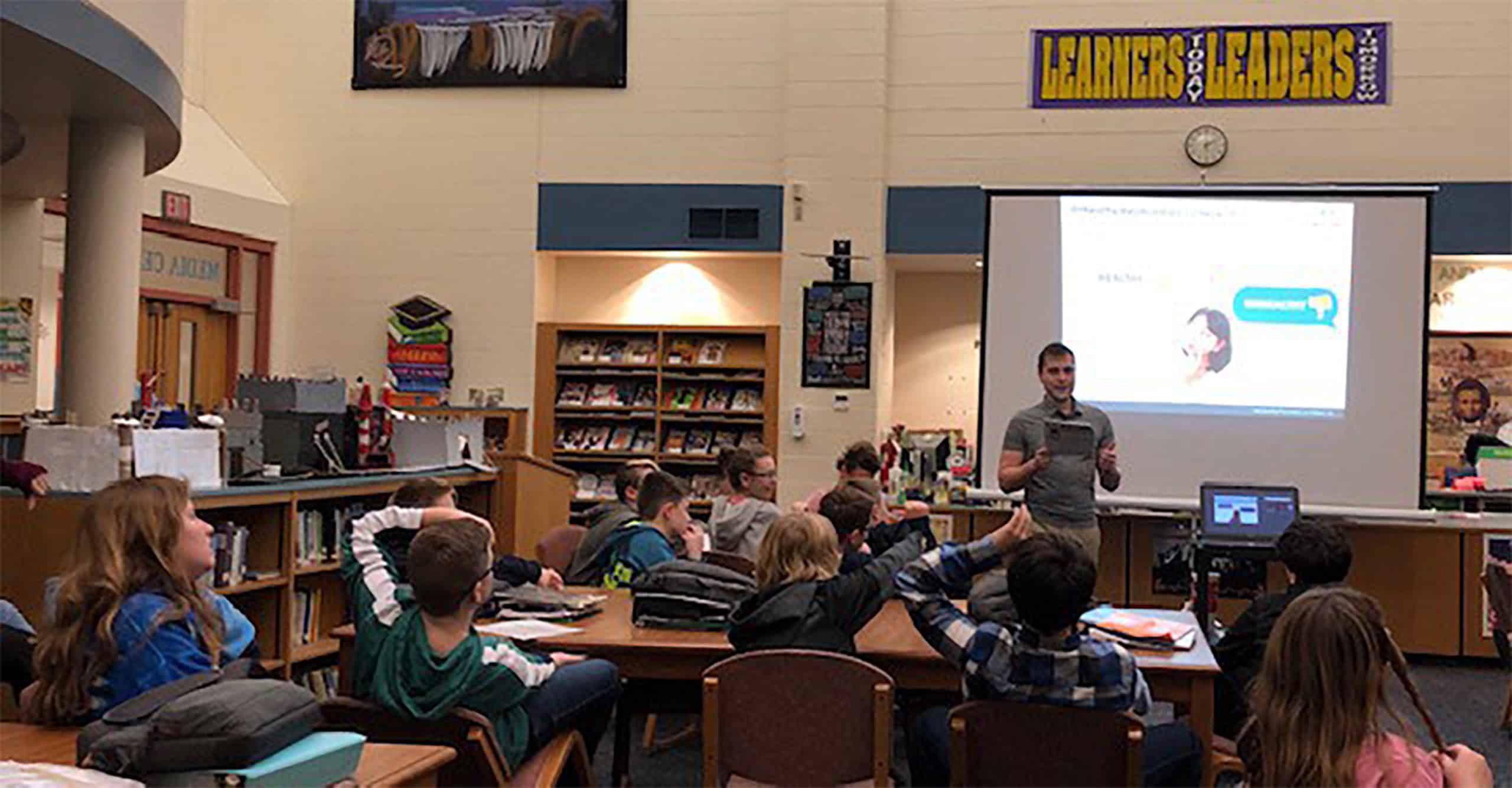 Teen Safety Matters course presented to a classroom of middle school students