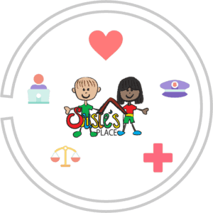 About Susie's Place CACs 1 Graphic with the Susie's Place logo inside a maze connected to various icons indicating services.