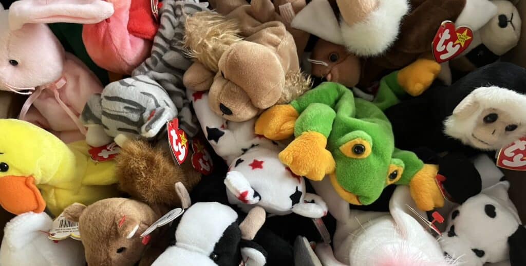 Beanie Babies in a pile at Susie's Place